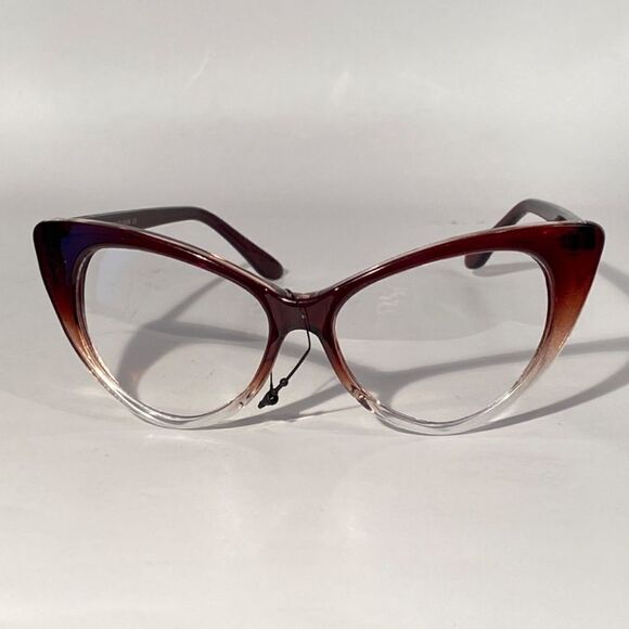 1351 Oversized Cateye Black To White Gradient Frame Clear Lens Eyeglasse… main image 8